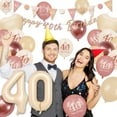 thumbnail image 7 of YANSION 40th Birthday Decorations for Women Lady, Retro Blush Pink Balloons, 40th Birthday Banner, Triangle Flag Banner, 40th Birthday Balloons, Rose Gold White Sand Nude Balloon Set, 7 of 7