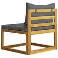 thumbnail image 3 of vidaXL Sectional Middle Sofa & Dark Grey Cushion Solid Acacia Wood, 3 of 4