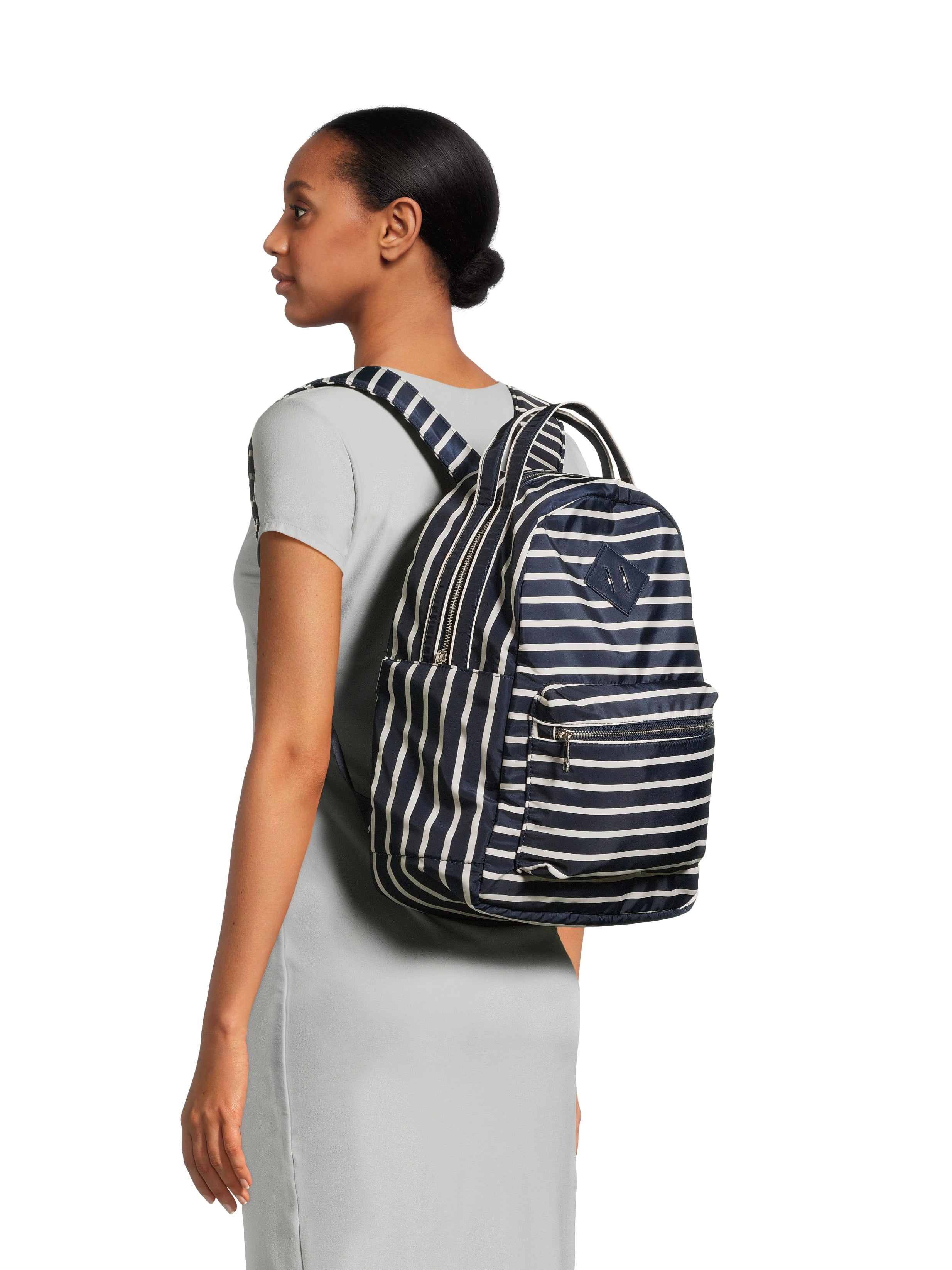 No Boundaries Women's Dome Backpack, Navy Stripe