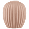 thumbnail image 1 of Bouclair Blush Ceramic Ribbed Table Vase 4.5 X 4.5 X 5 in (11.5 X 11.5 X 13 cm), 1 of 2