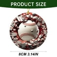 thumbnail image 3 of Miommo Baseball Christmas Ornament 3 Inch Ceramic Sports Decor, 2-Sided Break Through Design, Holiday Tree Hanging Keepsake, Gift for Baseball Fans, 3 of 7