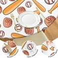 thumbnail image 4 of White Orange Baseball Gear Pattern Round Fitted Tablecloth with Elastic Edge,Dining Table Cover Waterproof,Outdoor Round Tablecloth for Camping,Dining,Indoor and Outdoor, 4 of 7