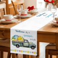 thumbnail image 5 of Summer Truck Lemon Table Runner 70 Inches, Coastal Blue Starfish Floral Bed Runner Dresser Scarves Tabletop for Indoor Outdoor Parties/Ceremony/Banquet, 13" x 70", 5 of 9