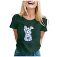 thumbnail image 3 of CAIXIA Easter Shirts for Women Funny Easter Bunny Crewneck Casual Short Sleeve Womens T Shirts Letter Graphic Bunny Tee Tops, 3 of 5