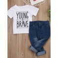 thumbnail image 4 of Coduop 2PCS Toddler Kids Baby Boy Clothes T Shirts Tops Denim Pants Outfits 1-5Years, 4 of 6