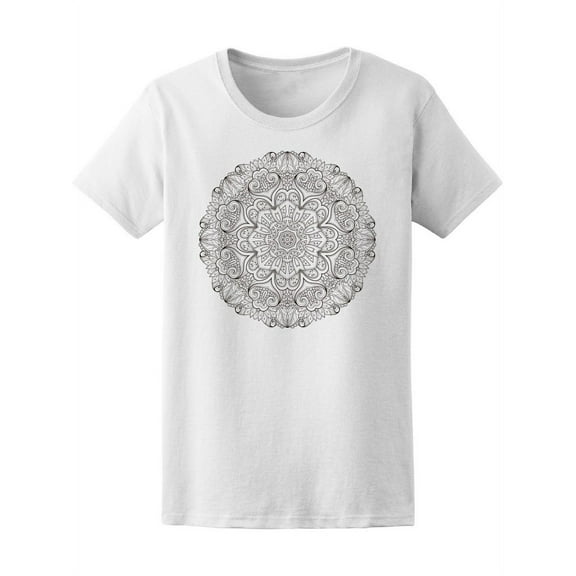 Cute And Awesome Floral Mandala T-Shirt Women -Image by Shutterstock, Female x-Large