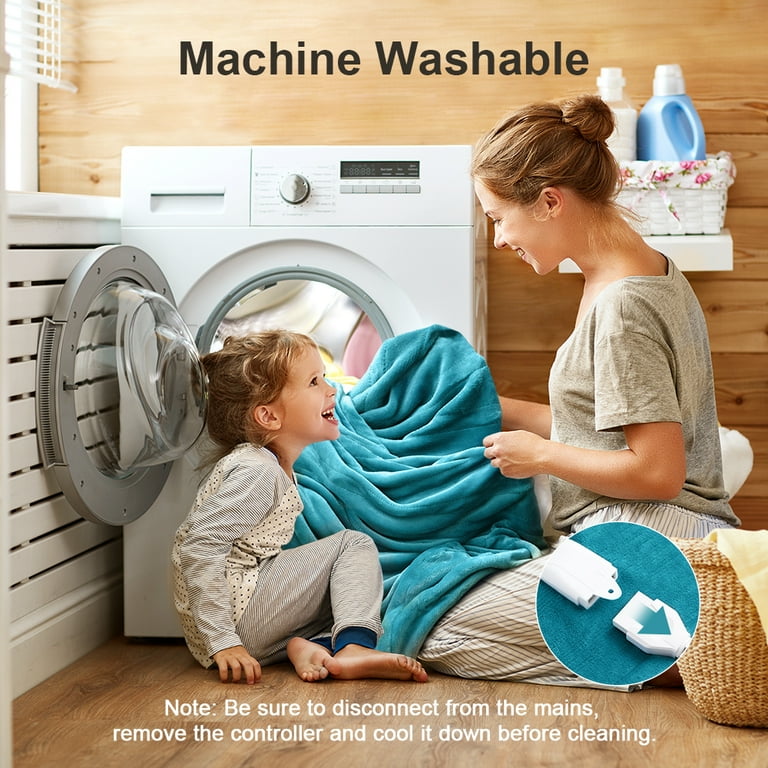 Heated Blanket Throw Homech Full 72 x 84 Oversized Electric Flannel Blanket with 10 Heating Levels 1 12 Timer Settings ETL Certified Machine