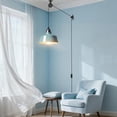 thumbnail image 4 of Blue Farmhouse Plug in Pendant Light Pulley Pendant Lamp, 4 of 9