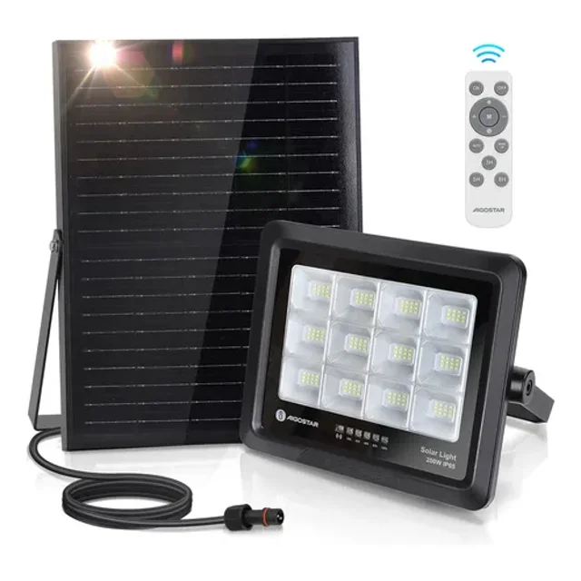 Reflector Solar Exterior Led Lámpara 200w Negro Ip65