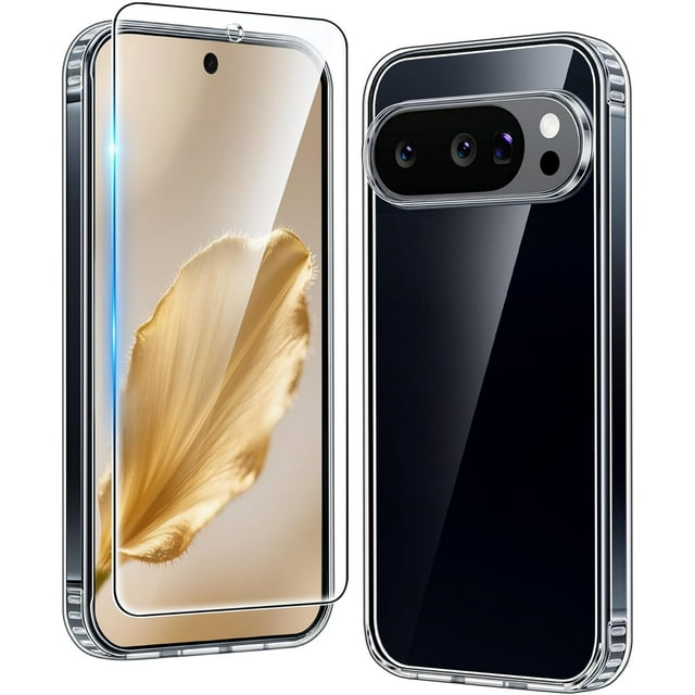 HZXC-for Google Pixel 10/10-Pro Case: Pixel 9/9 Pro Non-Yellowing Clear Slim Case | Rugged Anti-Drop Shockproof Scratch Protective Thin Transparent Crystal Cell Phone Cover(Clear)