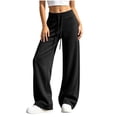 thumbnail image 3 of MLCDZ Fall Sweatpants for Women Interior Drawstring Wide Leg Baggy Sweat Pants with Pockets Elastic Waisted Lounge Casual Lightweight Outdoor Trousers, 3 of 6