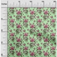 thumbnail image 2 of oneOone Tissu Polyester Spandex Vert Menthe Matériel de Robe Florale Tissu Imprimé Tissu au Mètre 56 Pouces de Large, 2 of 4