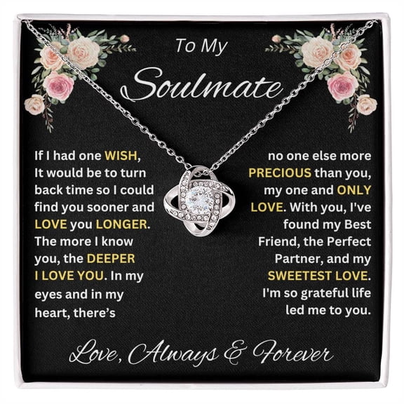 To My Soulmate My One Wish Pendant Necklace Gift