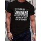 thumbnail image 1 of Funny Engineer Slogan Pattern Print Men's T-shirt, Graphic Tee Men's Summer Clothes, Men's Outfits Tee For Adult, Men, Women, Teen, Teenager, Adolescent, Youth., 1 of 5