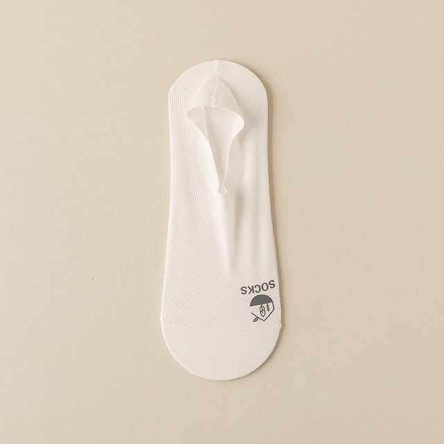 Calcetines de barco para hombre, de verano, finos, de seda helada, invisibles, de algodón puro, transpirables, absorbentes del sudor, con tacón anticaída, de malla poco profunda para hombre