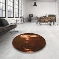 thumbnail image 4 of Ahgly Company Machine Washable Indoor Round Transitional Mahogany Brown Area Rugs, 8' Round, 4 of 7