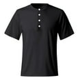thumbnail image 2 of AherBiu Mens Short Sleeve Shirts Button T-Shirts for Men Cotton Basic Athletic Gym T Shirts for Men, 2 of 6