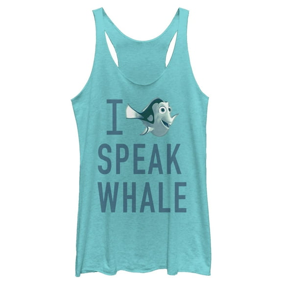 Women's Finding Dory I Speak Whale Racerback Tank Top Tahiti Blue Small