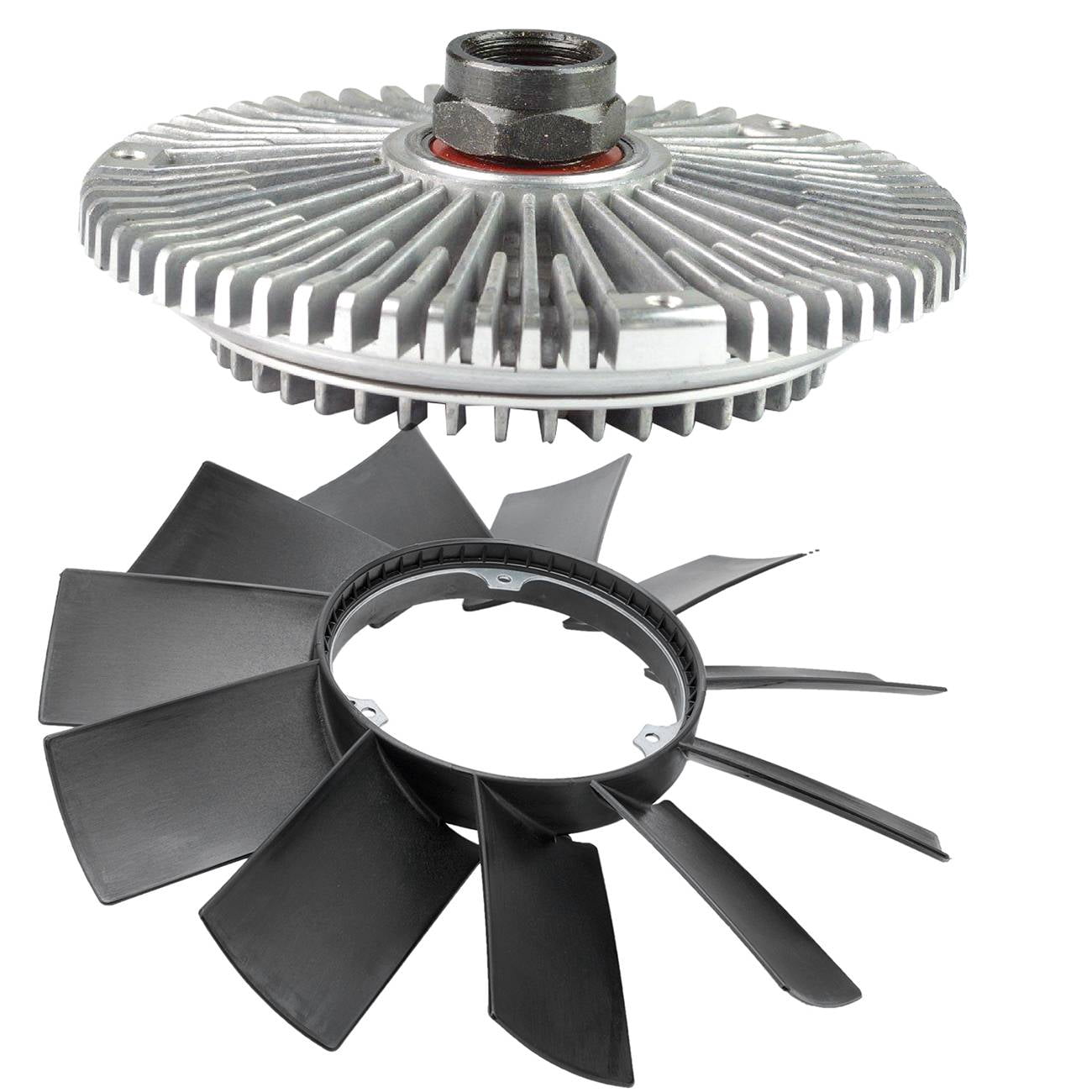 TOPAZ Engine Cooling Fan Clutch + Fan Blade Replacement for BMW E36 E46 E53 E34 E32 E39 323i 325i X5 Z3 528i