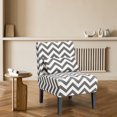 thumbnail image 4 of Costway Armless Accent Leisure Chair  with Lumbar Pillow Gray Chevron, 4 of 10