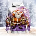 thumbnail image 3 of Sudadera con capucha de Papá Noel divertida con estampado 3D para hombre, sudadera informal de manga larga con patrón de alce navideño, sudadera holgada unisex, 3 of 5