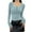 01 Blue, variant on Long Sleeve Henley Shirts for Women Slim Fitted Stretch Ribbed Knit Sexy Crop Tops Dressy Business Casual Blouse