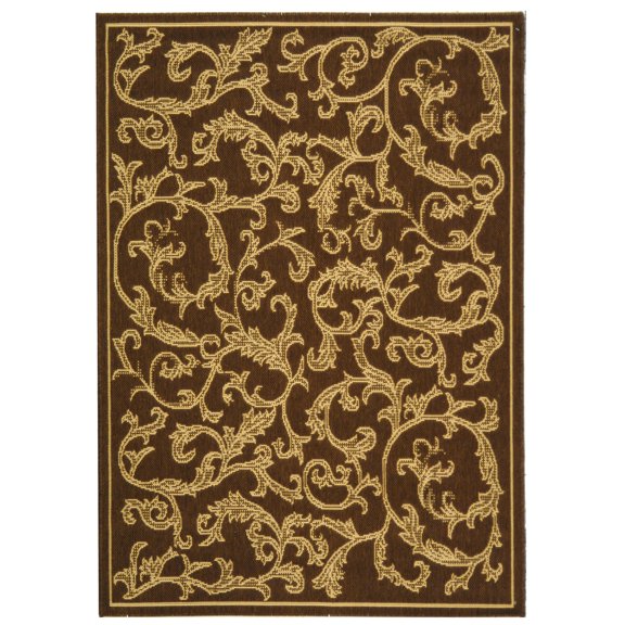 Safavieh Courtyard Kevin Floral Indoor/Outdoor Area Rug, Brown/Natural, 4' x 5'7"