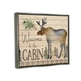 thumbnail image 3 of Stupell Welcome To The Cabin Moose Silhouette Animals & Insects Painting Gray Floater Framed Art Print Wall Art, 3 of 6
