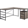 thumbnail image 1 of Angle Iron L-Shaped Computer Desk with Storage in Gray Wash, 1 of 8