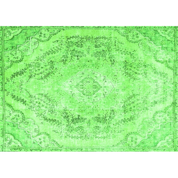 Ahgly Company Indoor Rectangle Persian Green Traditional Area Rugs, 8' x 10'