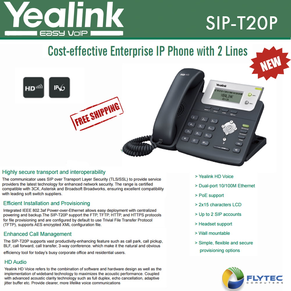 Yealink T20P SIP IP Phone PoE Tested Base Only 