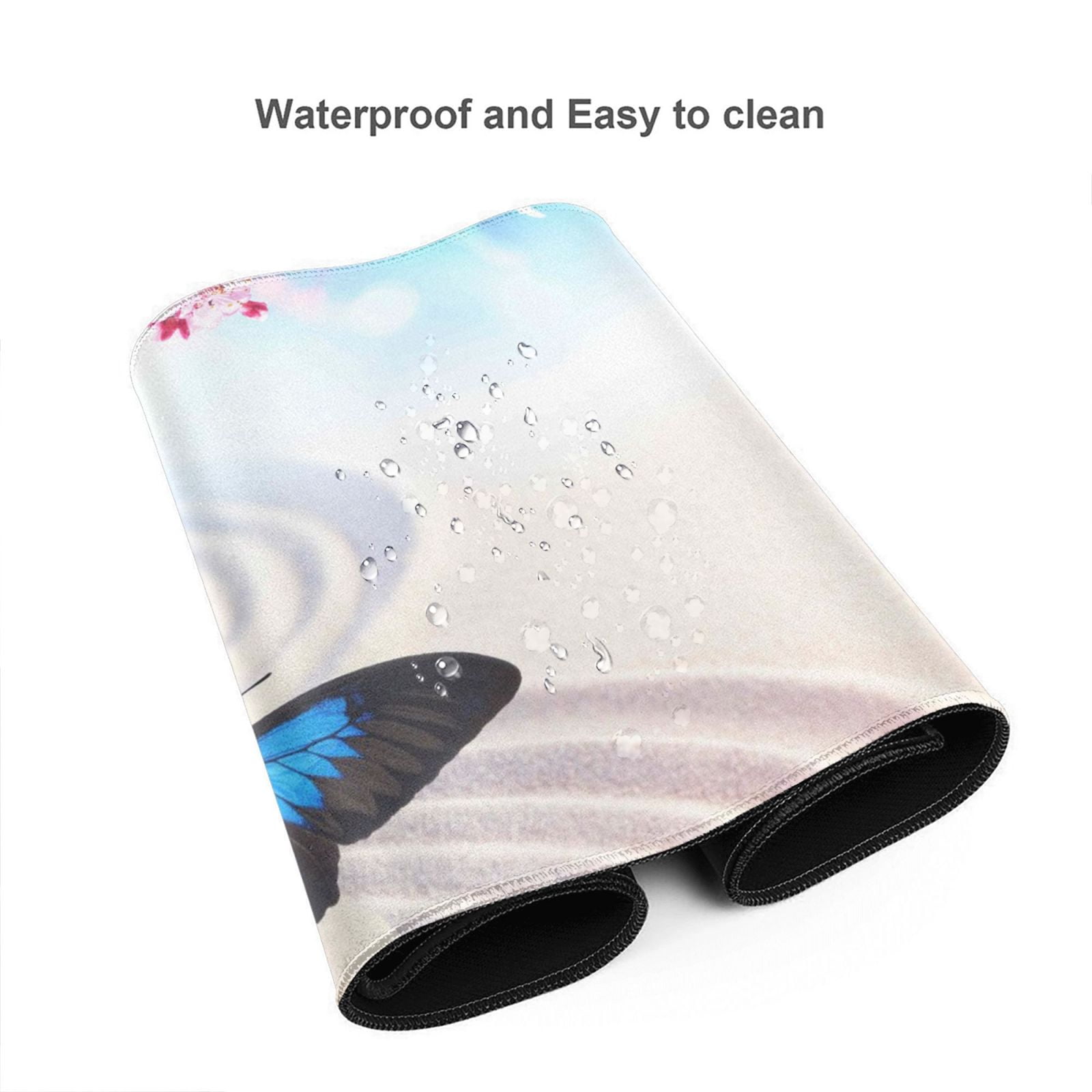 Kdxio Butterfly In Blossoms Zen Print Large Gaming Mouse Pad,Non-Slip Base,Water Resist Keyboard Pad for Gamer,Office & Home,29.5 x 15.8 in