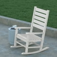 thumbnail image 3 of Emma + Oliver Contemporary Rocking Chair, All-Weather HDPE Indoor/Outdoor Rocker in White, 3 of 11