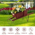 thumbnail image 6 of Costway Wooden Wagon Planter Decorative Indoor/Outdoor Rustic Flower Cart with Wheel Red, 6 of 10