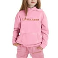 thumbnail image 4 of Wdgfv Stylish Girls Winter Outfits Set Casual Printed Hooded Sweatshirt Ensemble For Ages 1 To 9 Easy Care Soft Comfortable Playwear Pink 4-5 Years, 4 of 4