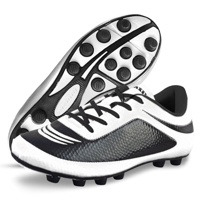 Botas de Fútbol Vizari USA Infinity para Niños: Calzado de Fútbol Ligero y Duradero para Terreno Firme, Tanto para Niños Como para Niñas, Color Blanco y Negro, Talla 6.