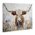 thumbnail image 3 of Stupell Industries Texas Longhorn Speckled Flowers Animals Painting Wrapped Canvas Canvas Art Print Wall Art, 40 x 30, 3 of 7