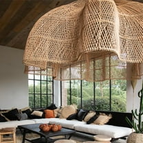 Arturesthome Justina Rattan Pendant Light Wabi Sabi Wicker Chandelier