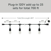 Better Homes & Gardens Commercial Grade Shatterproof LED Edison Outdoor String Lights, Heavy Duty, 28 ft, 12 Count