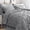 Grey-Queen(88"x 88"), variant on Olive Green Cal King(104"x96") 7-Piece Pintuck Bed-in-a-Bag Bedding Set