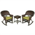 thumbnail image 1 of Afuera Living 3pc Wicker Rocker Chair Set in Espresso with Green Cushion, 1 of 1