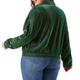 thumbnail image 4 of DARING DIVA Plus Size Holographic Long Sleeve Zip Up Mesh Jackets 2X Green, 4 of 6