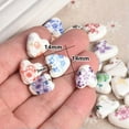 thumbnail image 4 of U8MO 10pcs Flower Patterns Heart Shape 14mm Ceramic Porcelain Loose Beads DIY Jewelry-5# Deep Blue, 4 of 8