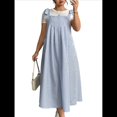 thumbnail image 3 of Vestido de Verano para Mujer, Talla Grande, Informal, Sin Mangas, con Tirantes Finos, para Playa Azul XXXL, 3 of 8