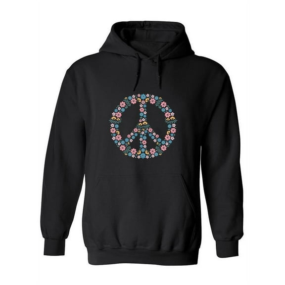 Floral Peace Sign. Hoodie Women -SPIdeals Designs, Female XX-Large