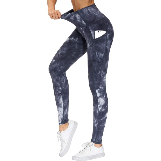 THE GYM PEOPLE Pantalones de yoga gruesos de cintura alta con bolsillos, control de barriga, entrenamiento, correr, yoga, leggings para mujer