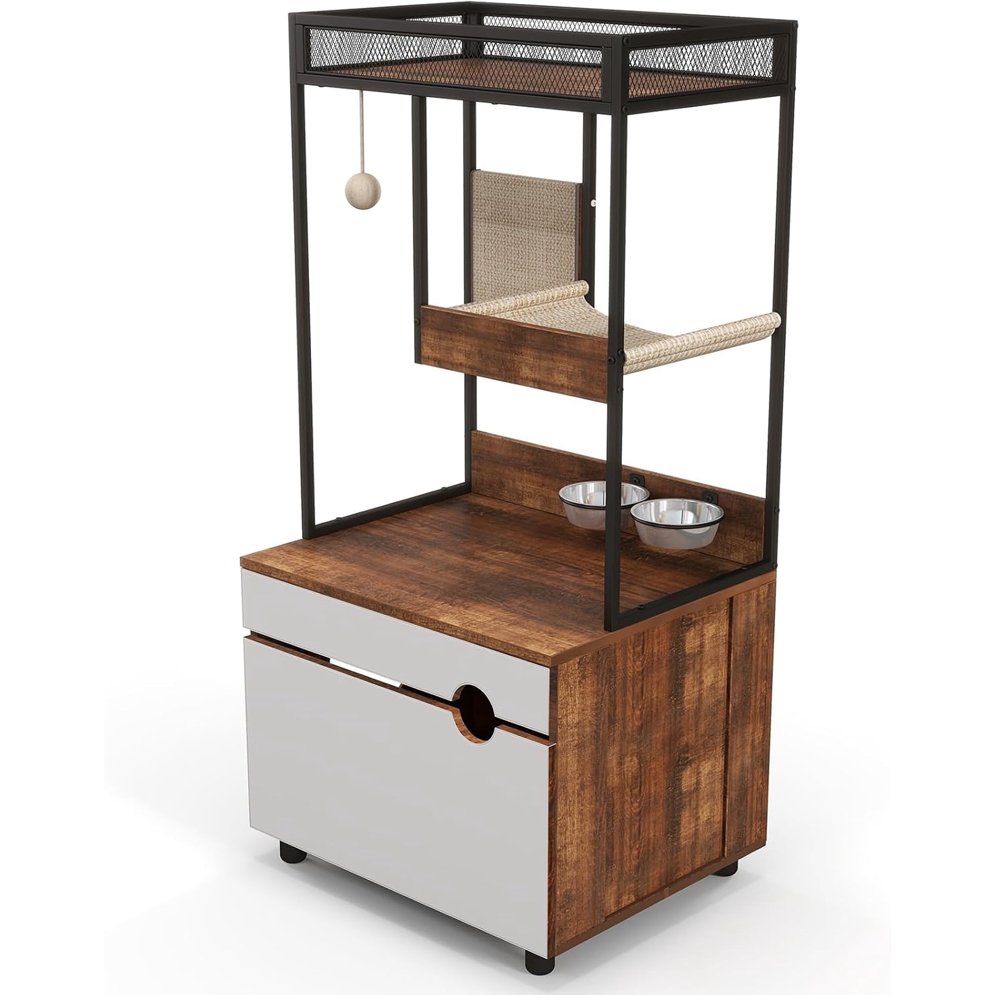 Cat Litter Box Enclosure Furniture, Cat Tree House, Cat Tower Kitty Cabinet