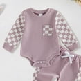 thumbnail image 6 of CAUYDY Preemie Boy Clothes Set Infant Boys Long Sleeved Romper Newborn Fall Winter Bodysuit Baby Picture Outfit 3 6 9 Months 1T 2T Sizes 12-18 Months,Purple, 6 of 7