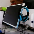 thumbnail image 4 of 1 pieza de ganchos para auriculares de cibercafé blancos, ganchos para monitor con ganchos protectores adhesivos 3M, 4 of 4