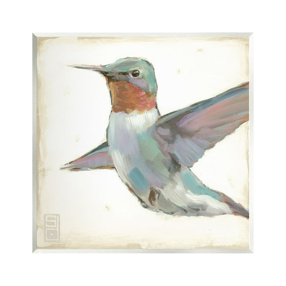 Stupell Industries Hummingbird in Flight Animals & Insects Painting Unframed Art Print Wall Art, 12 x 12